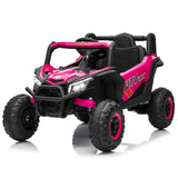 Garvee Kinder-Elektroauto UTV 12 V, Fernbedienung, Sanftanlauf, Sicherheitsgurt, Rosa - Rosa