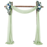 Garvee Wedding Arch Sheer Muslin Tüll Vorhang 70x550cm Grau Grün Hochzeitsdeko - Grün