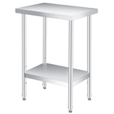 Garvee Edelstahl Arbeitstisch 24x12 Zoll Verstellbares Unterregal Schwerlast Rostfrei Kratzfest Für Gastronomie & Outdoor - 12*24