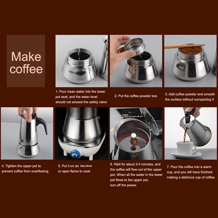 Espressokocher auf verschiedenen Herden