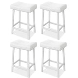 Garvee Barhocker 4er-Set Gepolstert Sattelsitz Weißer Eisenrahmen für Kücheninsel und Bar Grau Weiß 40 × 33 × 61 cm - Weiß