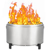 Garvee Feuerschale 81 cm, Rauchfreie Feuerkorb mit Abnehmbare Ascheplatte, Outdoor Feuerstelle Edelstahl mit Griffen für Garten, Terrasse, Unterwegs gemütliche Abende