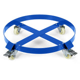 Garvee Schwerlast-Fasswagen für 55-Gallonen-Fässer – 450 kg (1000 lbs) Tragkraft, 4 Lenkrollen mit Bremse, aus Stahl (Blau) - Blau
