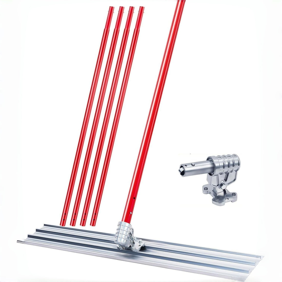 Garvee Professionelles Bull Float Kit für Beton – 48 x 8 Zoll Alu-Mg-Legierung, 4 Teleskopstangen & verstellbare Halterung für glatte Oberflächen