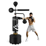 Garvee 5-in-1 Boxsack Mit Ständer Für Erwachsene, Verstellbar 63-90,5", PU-Leder, Kickbox-Training, Schwarz