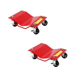Garvee Car Dolly Set 2x 4000 LBS Kapazität Schwerlast Stahl 3" Räder Mit Reifenschutz Für Autos SUVs Werkstatt - Rot