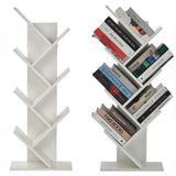 GARVEE Eckbücherregal, 6 Ebenen, Holzwerkstoff, LED-Beleuchtung, Weiß – für Wohnzimmer & Schlafzimmer