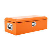 Garvee Werkzeugkiste 76 cm Stahl, Deichselbox Mit Riffelblech, Griffen & Schloss, Orange - Orange