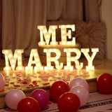 GARVEE Leuchtbuchstaben MERRY ME LED Buchstabenlichter Für Heiratsantrag Und Hochzeitsfeier, Warmweiß, 7 Stück