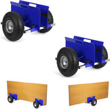 Garvee 2er-Set Plattenroller, je bis 272 kg, 0–24,1 cm verstellbar, 25,4 cm Luftreifen & Schutzmatten, Blau - Blau