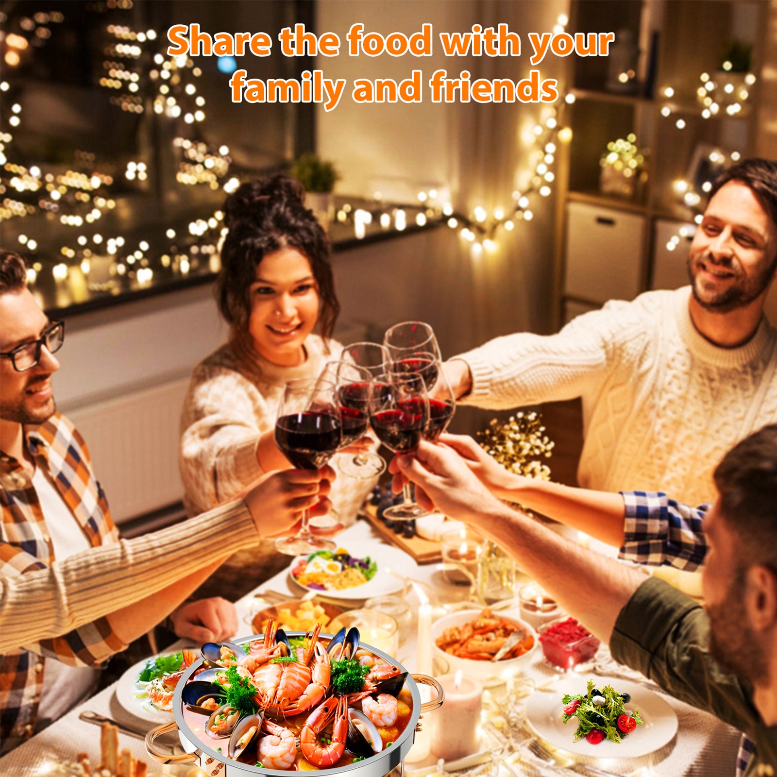 Garvee 6er Set Runde Chafing Dishes 5QT Edelstahl Rose Gold Warmhalteplatten Rundes Design Für Catering Hochzeit Event