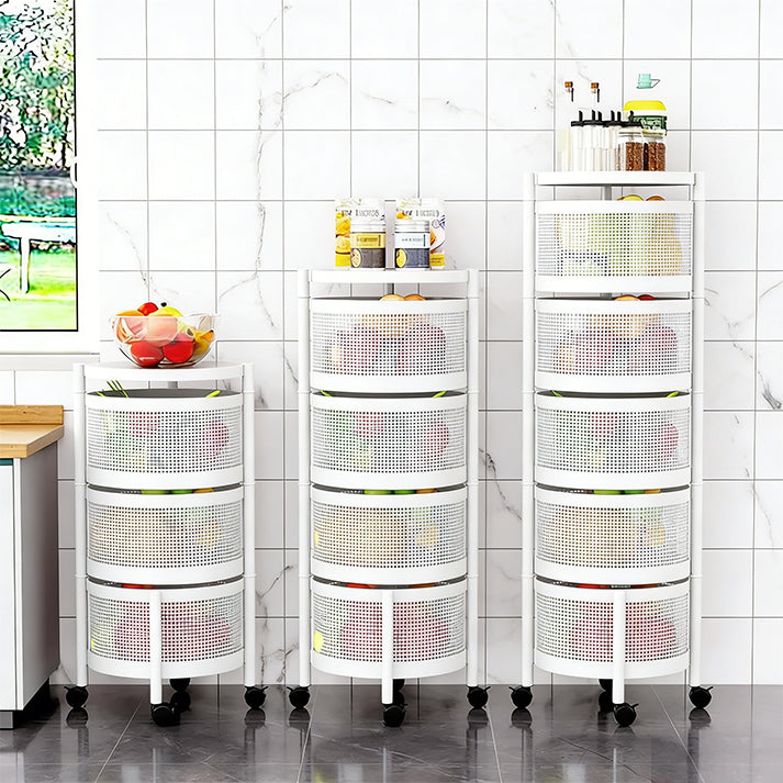 Garvee 3-Ebenen-Rollwagen Weiß 30x30x60 cm Mobiler Wagen für Haushalt Gastronomie Hotel