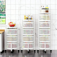 Garvee 3-Ebenen-Rollwagen Weiß 30x30x60 cm Mobiler Wagen für Haushalt Gastronomie Hotel