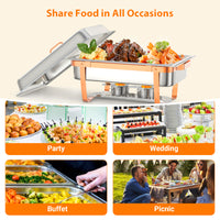 Garvee Chafing Dish 8QT Edelstahl Dual-Temperatur Warmhalteplatte Für Party Catering Buffet Hotel Restaurant Mit 6 Teilen Set