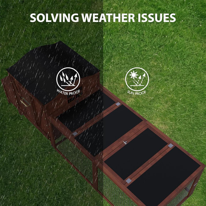 Hühnerstall mit robustem, wetterfestem Asphaltdach