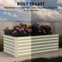 Garvee Galvanisiertes Hochbeet 180 × 90 × 60 cm – Rostfrei, Langlebig, Metall Pflanzkasten für Garten, Beige