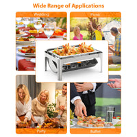 Garvee 9QT Edelstahl Buffet Heißhalter mit Sichtdeckel Wasserbad Warmhaltesystem für Partys Hochzeit Catering