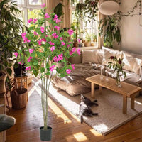GARVEE Bougainvillea Baum Deko 120CM Künstliche Pflanzen mit Biegsamen Zweigen für Balkon Schlafzimmer Büro Garten