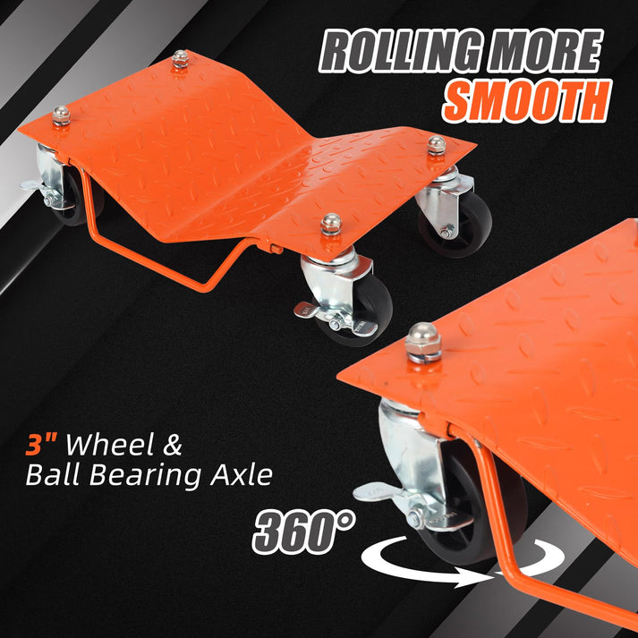 4 Lenkrollen, davon 2 mit Feststellbremse für sicheren Halt