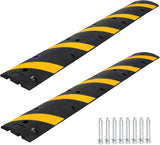 Garvee Kabelbrücke 6FT*2 Bodenschwelle Mit 8 Bolzen Gummi-Bremsschwellen Für Straße, Parkplätze, Schulen, Lagerhallen, Hotels, Tragfähigkeit 66000 Pfund, Gelb - Gelb