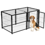 Garvee Hundekäfig 48" L x 24" H Metall Hundebox Mit Abnehmbarem Deckel, Rostfrei, Breiter Tür, Tragbar Für Drinnen Und Draußen, Schwarz - Schwarz