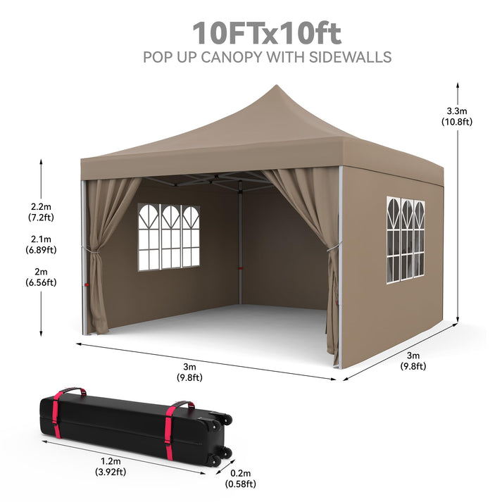 GARVEE Pop-Up Canopy mit Rolltasche Zubehör Bodenheringen und Abspannseilen