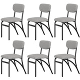 Garvee Esszimmerstühle 6er-Set, gepolstert mit Stoff, ergonomische Rückenlehne, Grau
