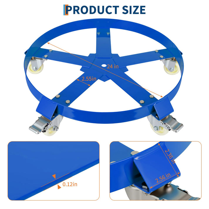 Abmessungen des Fasswagens, perfekt für 55-Gallonen-Fässer
