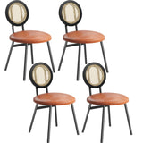 Garvee Esszimmerstühle 4er-Set, mit Rückenlehne, gepolstert, Industrie-Stil, Braun - Braun