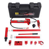Garvee 10T Hydraulikheber & Porta Power Set Rot – Komplettset mit 1,4m Schlauch & Tragetasche - Rot