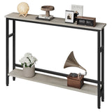 Garvee 5.9" Narrow Sofa Table, 2-Tier Skinny Console Table, Verstellbares Regal, MDF & Metall, Stabil & Kratzfest, Schwarz, Für Wohnzimmer & Flur - rot