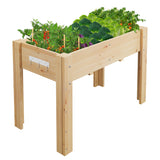 Garvee Holz-Hochbeet mit Standbeinen, 116 × 57 × 76 cm, Erhöhter Pflanzkasten, Holzfarben - Holzfarben