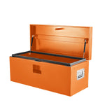 Garvee Deichselbox 91 × 38 × 38 cm aus Stahl, LKW-Werkzeugkasten mit Gasdruckfeder für Anhänger & Wohnmobil, Orange - Orange