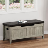 Garvee Holz Aufbewahrungsbank Mit Sitzkissen, Sicherheits-Scharniere, 260 lbs Tragkraft Für Wohnzimmer & Schlafzimmer, 39.4"L x 15.7"W x 18.9"H, Partikelholz, Beige - beige