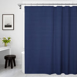 GARVEE Duschvorhang Mit Strukturstreifen Waschbar Schimmelresistent Leinenoptik Marineblau 183x213 cm Hotelqualität Bad - Marine