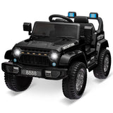 Garvee 12V Kinder-Elektroauto, elektrisches Spielzeugauto mit 2,4-GHz-Fernbedienung, Bluetooth-Musikfunktion, Hupe und LED-Scheinwerfern, für Kinder von 3 bis 8 Jahren, Schwarz - Schwarz