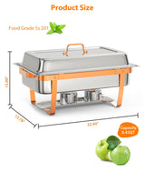 Garvee 2er-Set Buffet-Aufwärmschalen 8L Edelstahl Warmhalteplatten Mit Deckelhalter Zubehör Für Partys Bankette Roségold