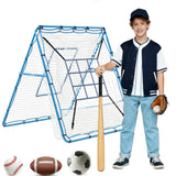 GARVEE Baseball Rebounder Netz 122 × 152 cm, Pitching Trainer mit 9-Loch Zielscheibe, Verstellbarem Winkel & Metallrahmen, Faltbar für Garten & Training - Blau