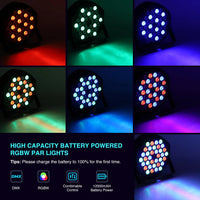 Garvee LED Strahler Akku RGB, 36 LEDs, DMX Steuerung, Fernbedienung, Bühnenbeleuchtung, Mehrfarbig