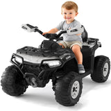 Garvee Silber Elektro-Quad 12V für Kinder – Mit Fernbedienung, 2x35W Motoren, Musik & LED für Kinder 3-8 Jahre - Silber
