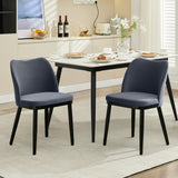 Garvee 2er Set Esszimmerstühle Samt mit Polsterung Ergonomisch Holzbeine Kratzfest Küche Café Neutral - Schwarz