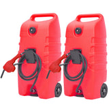 Garvee mobiler Kraftstofftank 53 L mit Pumpe, 305 cm Schlauch, 2 Messing-Absperrventilen, Rädern & Spanngurt, Rot - Rot