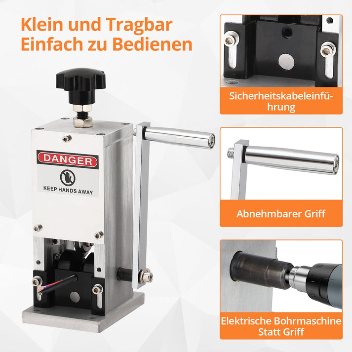 Einfache Handhabung der Kabelschälmaschine