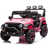 Garvee Kinder Elektroauto Mit Verbesserter Akku 12V 7AH, 3-Gang, 2 Betriebsmodi, 2,4G-Fernbedienung, LED-Lichter, Bluetooth, Sicherheitsgurten, Rosa Für Kinder 1-8 Jahre - Rosa