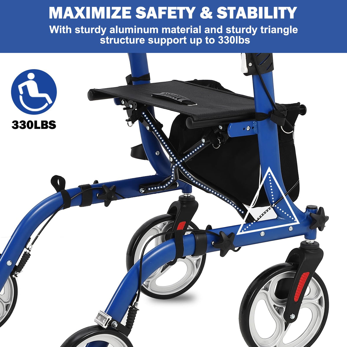 Stabiler Rollator mit Aluminiumrahmen