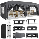 GARVEE Pop-Up Pavillon 3×6 m, Schwerlast Faltpavillon mit 6 Seitenwänden, Höhenverstellbar, Für Events, Garten & Outdoor, Schwarz - Schwarz