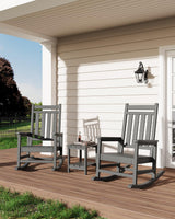 Garvee Adirondack-Schaukelstuhl-Set, 2 Stühle + 1 Tisch, Hohe, offene Rückenlehne, Grau - Gray
