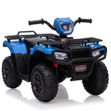 GARVEE Kinder-Elektroauto 12 V mit Eltern-Fernbedienung, Sanftanlauf, Radfederung, Sicherheitsgurt, LED-Lichtern und USB-Musikplayer, Blau - Blau