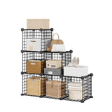 Garvee Metallregal 6 Würfel 32 cm, Modular, Stabil, Schwarz, Für Wohnzimmer & Schlafzimmer - Schwarz