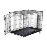 Garvee 48 Zoll Hundebox Mit Schublade, Klappbar, Stahlrohr, Doppeltür, Tragbar Für Kleine Haustiere, Reisen & Zuhause, 48"x30"x32", Schwarz - schwarz